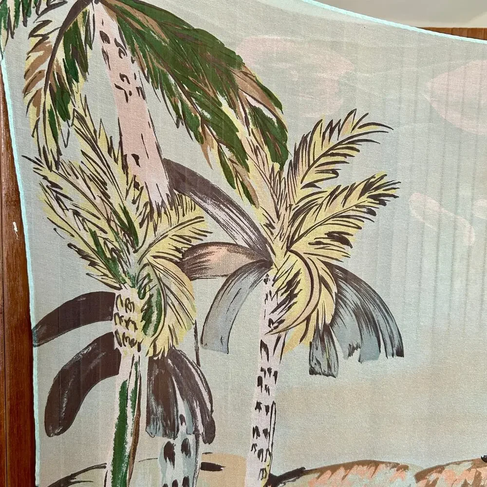 Vintage Ralph Lauren Riviera Silk Chiffon Scarf, Sheer 90s